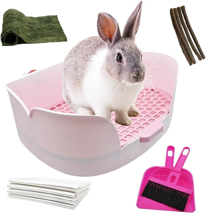 Traditional 15.1 X11.0 Large Rabbit Litter Box Plastic Square Rabbits Potty Trainer Fine Crafted