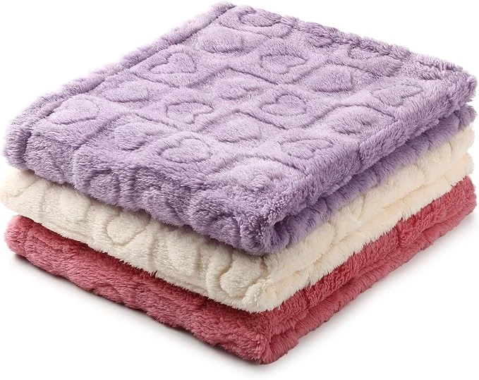 User-Friendly Tegeme 3 Pcs Small Dog Blanket 280 GSM Washable Pet Bed Cover Soft Fluffy Puppy Responsible