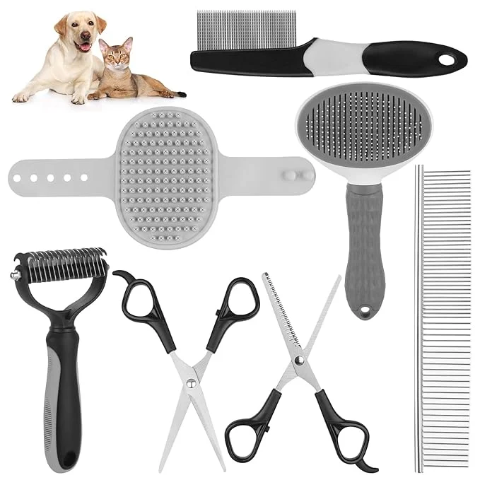 Organic Pet Grooming Kit – Shedding Slicker Brush Bath Massage Tool User-Friendly