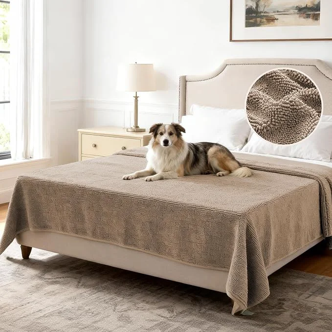 Detailed H.VERSAILTEX Non Slip Pet Couch Cover Chenille Dog Bed Protector Thick Soft Green