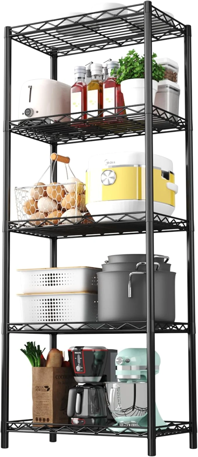 Next-Generation HOMEFORT 5-Tier Wire Shelving 5 Shelves Unit Metal Storage Rack Durable Organizer for Pantry Closet Kitchen Laundry Organization in BlackAbout ThisOverview Unique