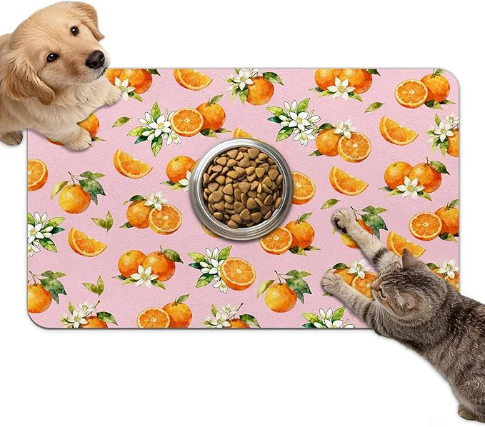 Next-Generation Dog Food Mat for Bowls Absorbent Quick Dry Dog Cat Mats for Food and Water Enhanced