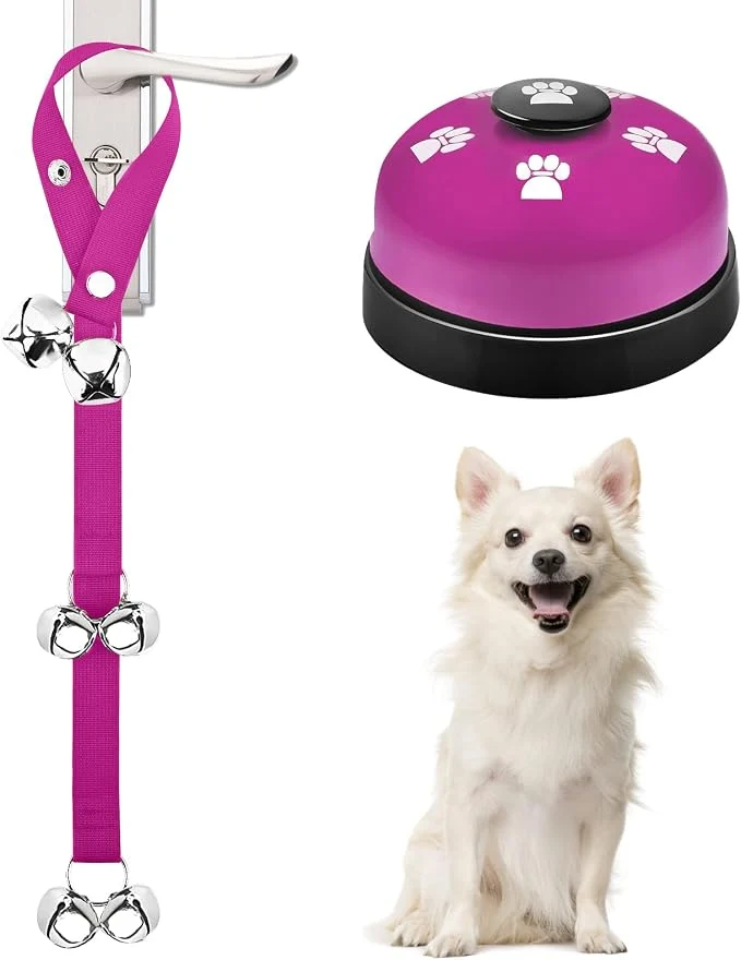 Easy-to-Use 2 Pack Dog Doorbells Pet Training Bells Breathable