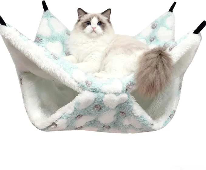 Detailed Cat Hammock for Cage Soft Warm Hanging Bed for Kitten Guinea Pig Chinchilla Responsible