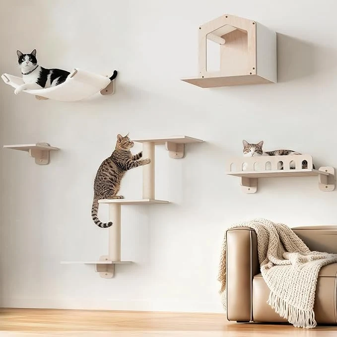 Detailed Cat Wall Shelves for Large Cats 5-in-1 Cat Wall Furniture Original