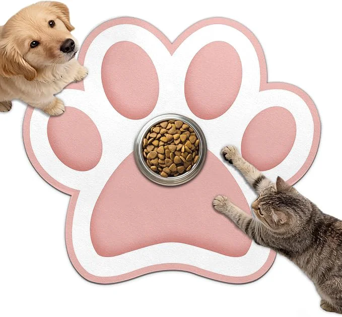 Professional Dog Food Mat for Bowls Absorbent Quick Dry Dog Cat Mats for Food and Water Refined