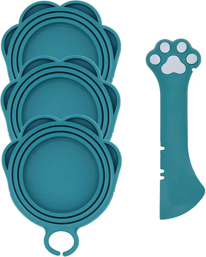 Healthy Cat Food Can Spoon 3 Pcs Can Lids Cute Paw Shape Covers Opener Consistent
