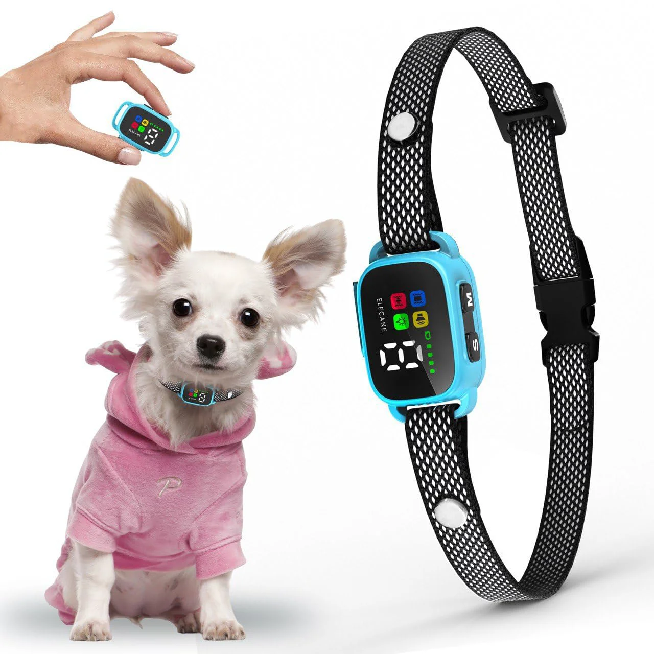 Sophisticated ELECANE Tiny Bark Collar for Small Dogs 5–15 lbs – No-Shock Training 7 Sensitivity Levels 3 Beep Vibration Modes Premium