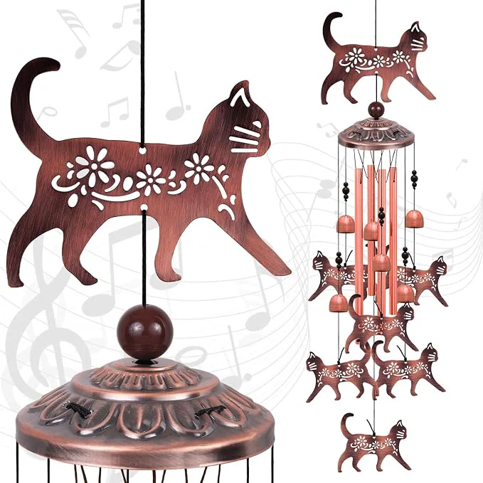 Proven Outdoor Cat Wind Chimes Gifts for Mom Grandma Woman Family Neighbor Durable