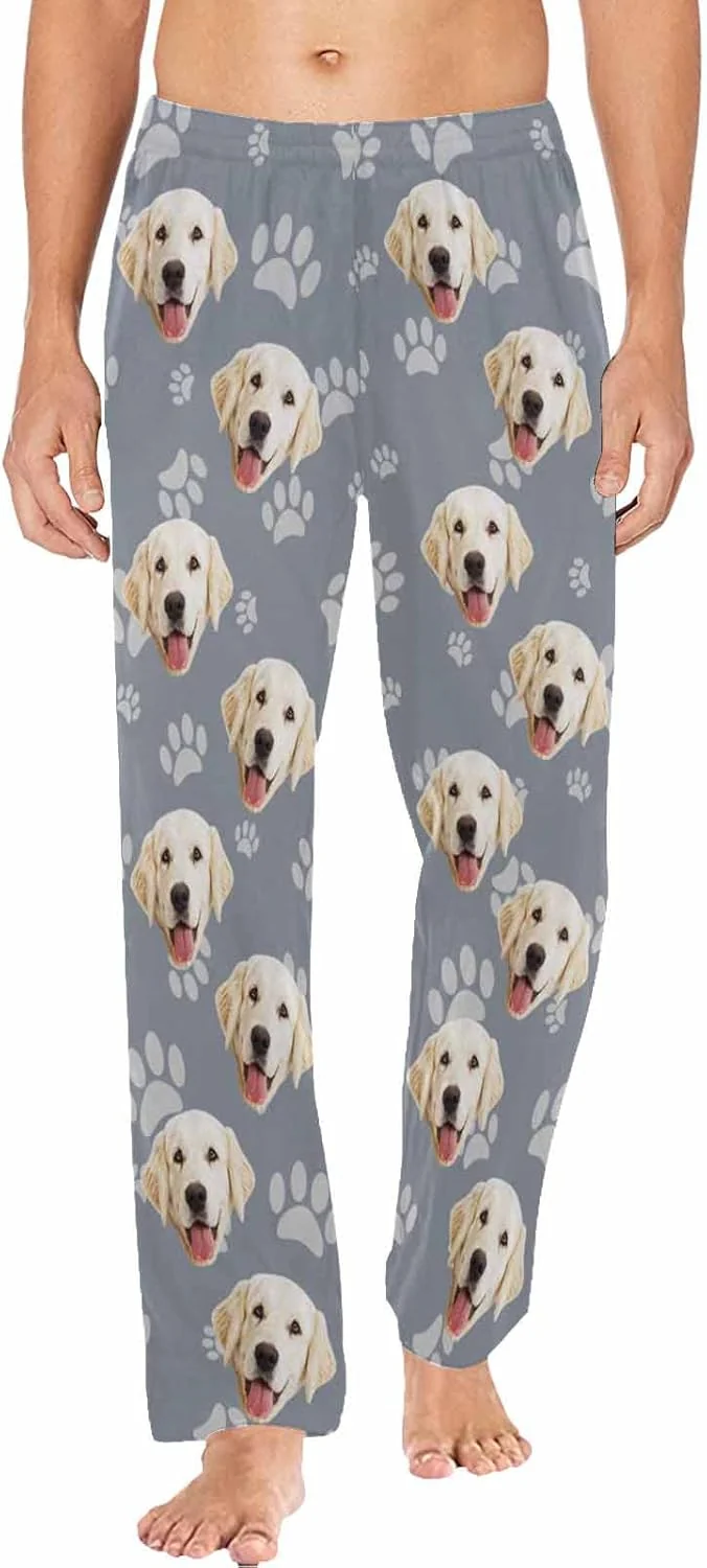 Expertly Made MyPupSocks Customized Face Pajamas Pants Photo Pajama Bottoms for Men S-XXL Smart