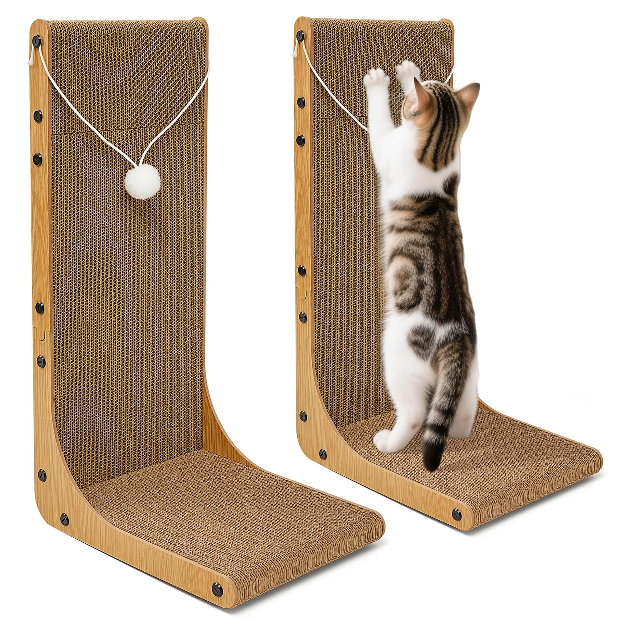 High-Performance Markarbarka Value 2-Pack 23.6-Inch L-Shaped Cat Scratcher – Dual Use Furniture Protector High-End