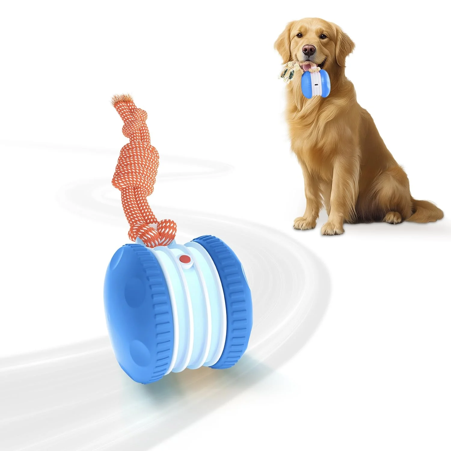 Effective PJC Interactive Dog Toy – Automatic Rolling Ball with Rope Motion-Activated Play Original Design