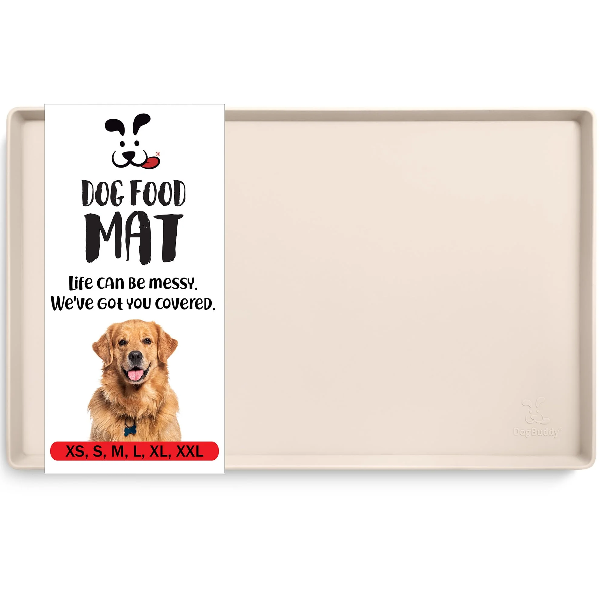 Convenient DogBuddy Dog Food Mat – Waterproof Silicone Vanilla 24x16 Prestigious