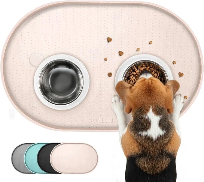 Smooth Dog Food Mat 1 2 Inch Raised Edges Cat Feeding Mat BPA- Silicone Pet Food Authentic