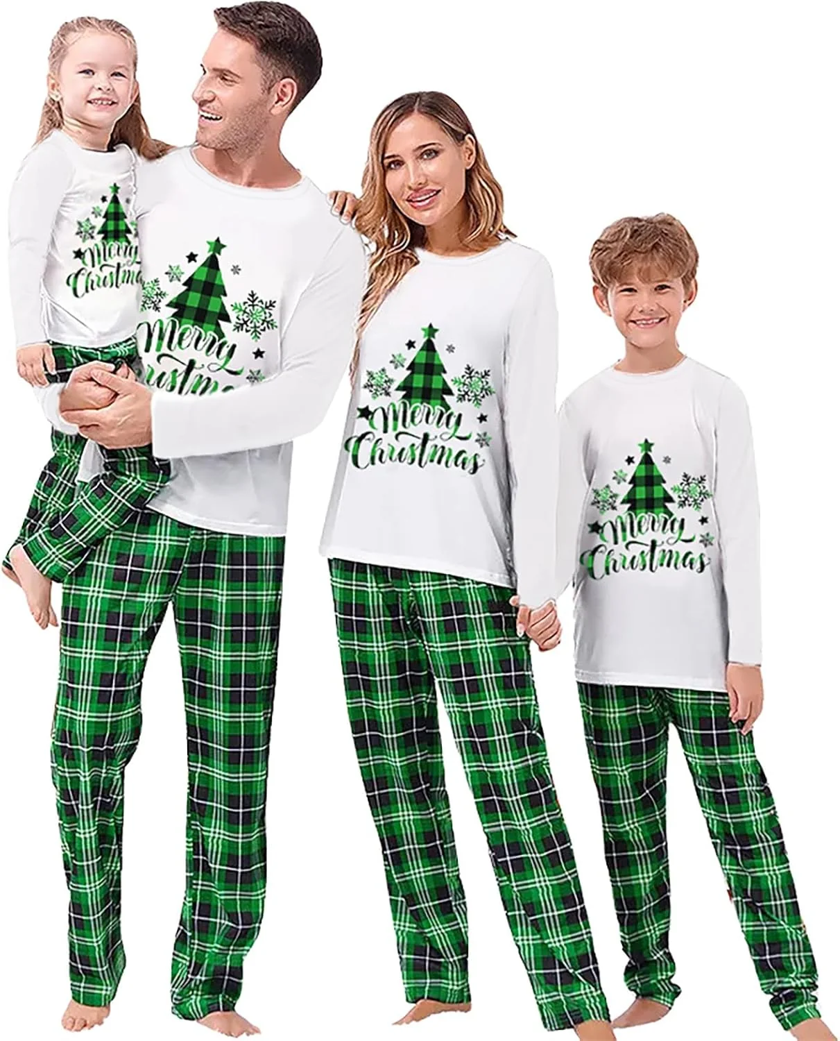 Clean Matching Family Christmas Pajamas Set - Xmas Sleepwear PJs Convenient