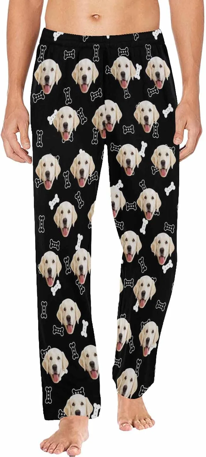 Premium Material MyPupSocks Customized Face Pajamas Pants Photo Pajama Bottoms for Men S-XXL High-End