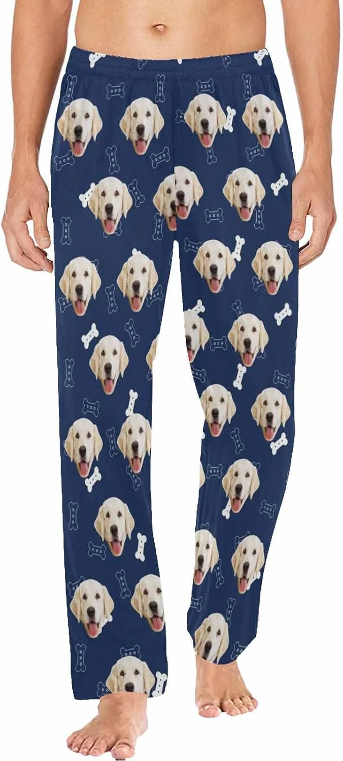 Original MyPupSocks Customized Face Pajamas Pants Photo Pajama Bottoms for Men S-XXL Breathable