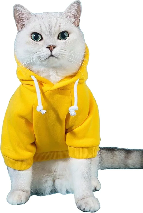Effective QWINEE Basic Dog Hoodie Sweatshirt Puppy Sweater Warm Cat Costumes Pet Clothes High-Grade