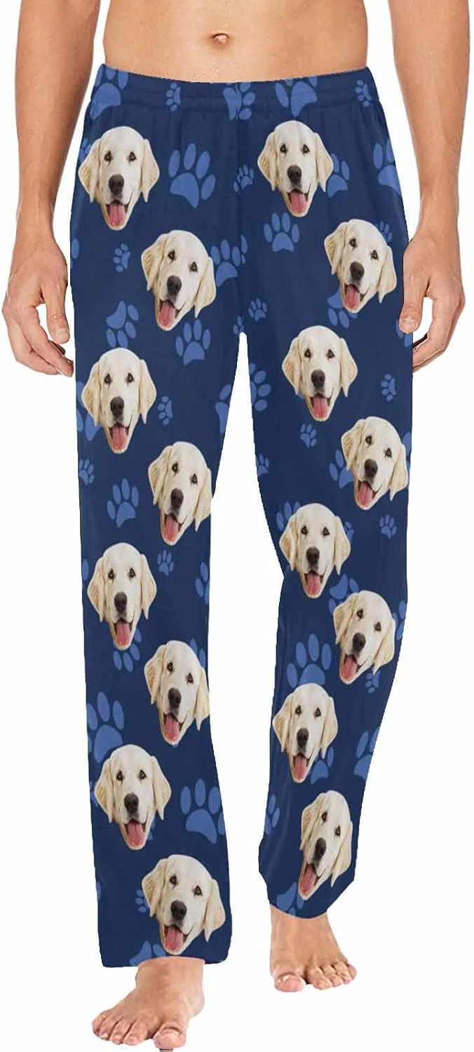 User-Friendly MyPupSocks Customized Face Pajamas Pants Photo Pajama Bottoms for Men S-XXL Dependable