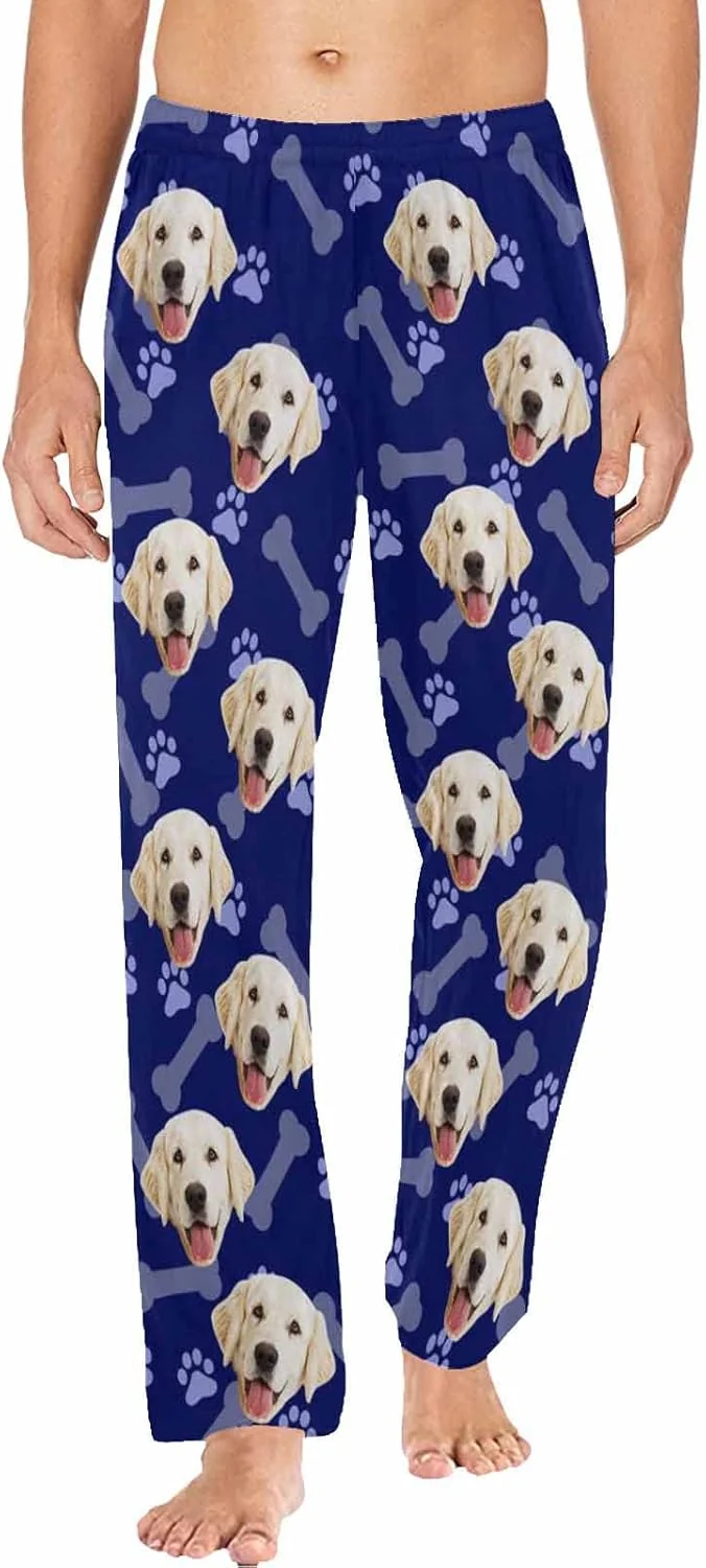 Relaxed MyPupSocks Customized Face Pajamas Pants Photo Pajama Bottoms for Men S-XXL Functional