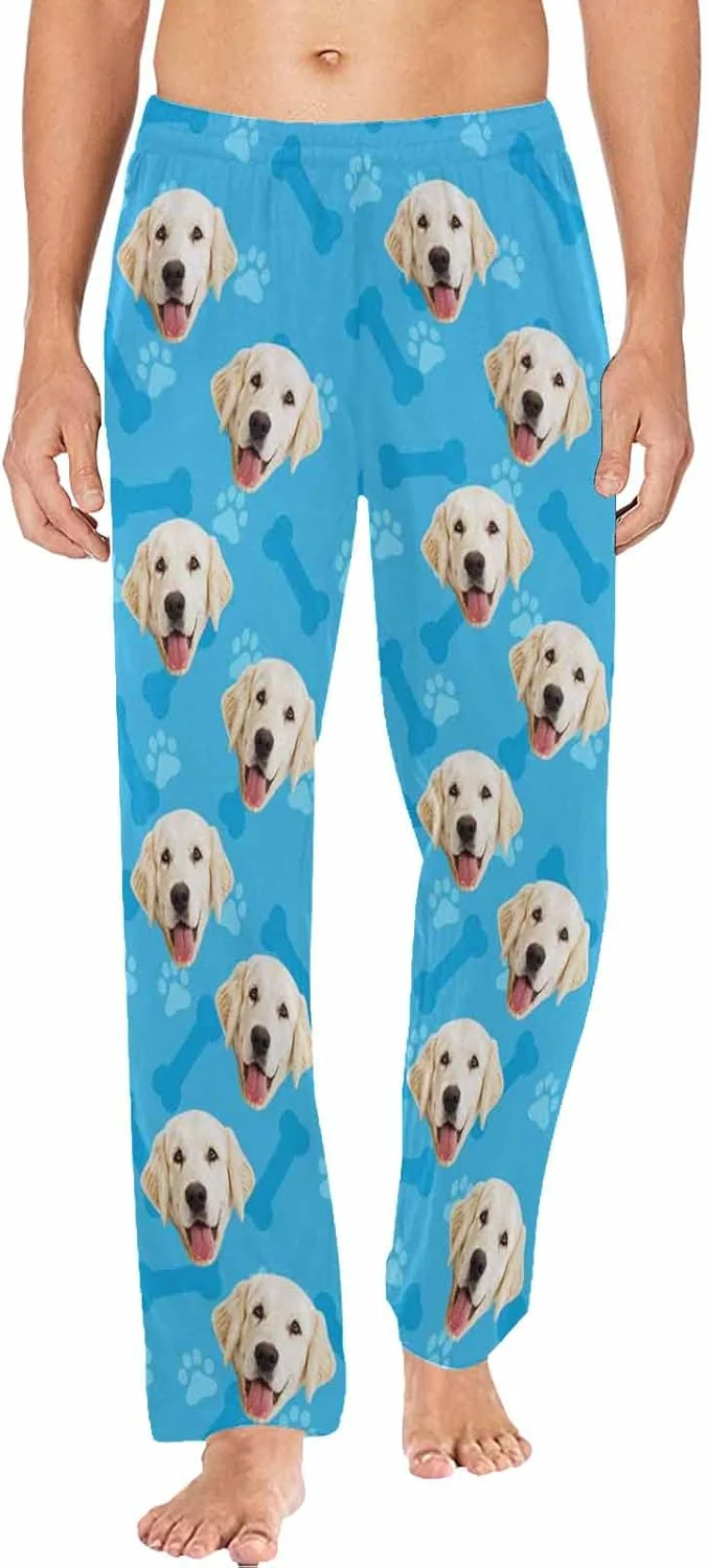 Traditional MyPupSocks Customized Face Pajamas Pants Photo Pajama Bottoms for Men S-XXL Clean