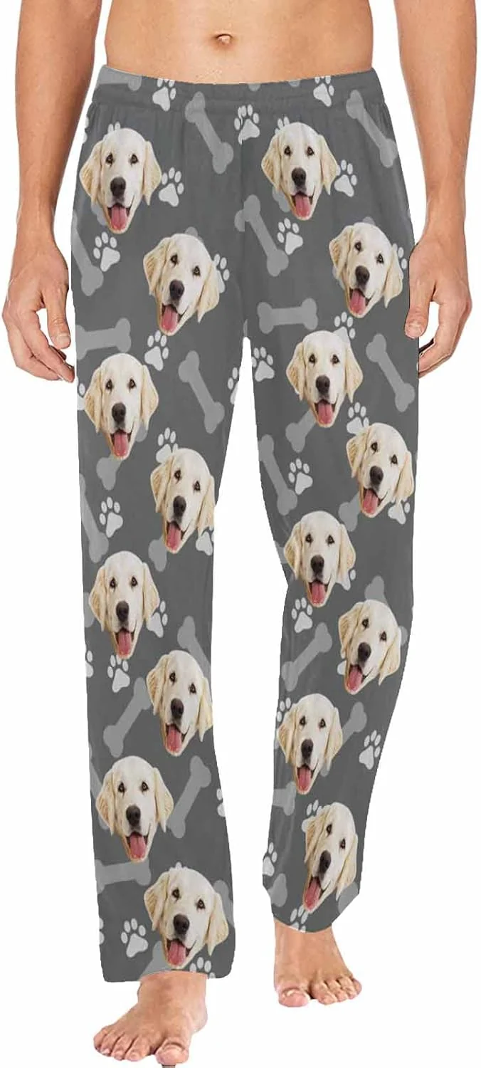 Excellent MyPupSocks Customized Face Pajamas Pants Photo Pajama Bottoms for Men S-XXL Contemporary