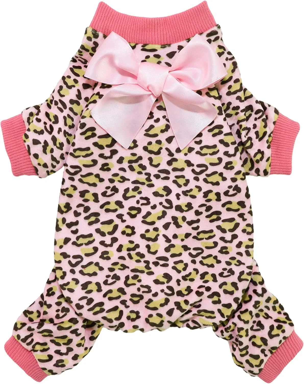 Top-Quality Fitwarm Leopard Dog Pajamas Fleece Dog Clothes for Small Dogs Girl with Legs Pet Onesie Cat Outfit Pink XS Specialty