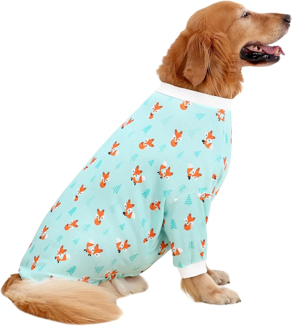 Detailed HDE Dog Pajamas One Piece Jammies Jumpsuit Pet Clothes Outfit Stretchy Lightweight Comfy Shirt Pjs for M-3XL Dogs Winter Foxes - M Easy-to-Use