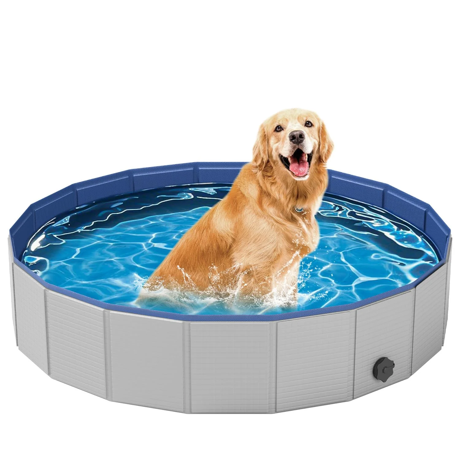 Smart Makigahara Dog Pool for Medium Dogs — Foldable 40'' x 12'' Slip-Resistant Stylish