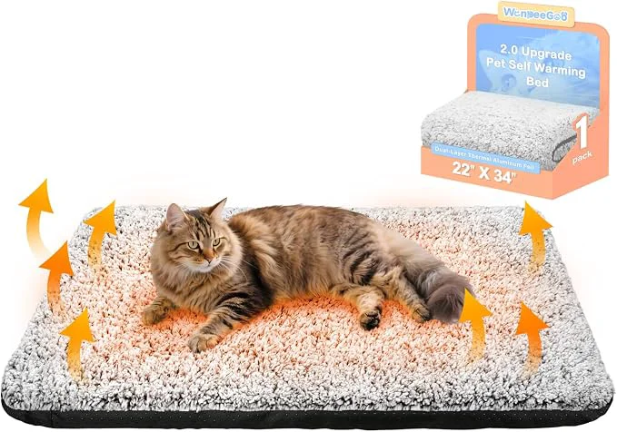 Authentic Self Warming Pet Bed for Cats Dogs Heated Pet Mat 2.0 Upgraded Thermal Foil Selected