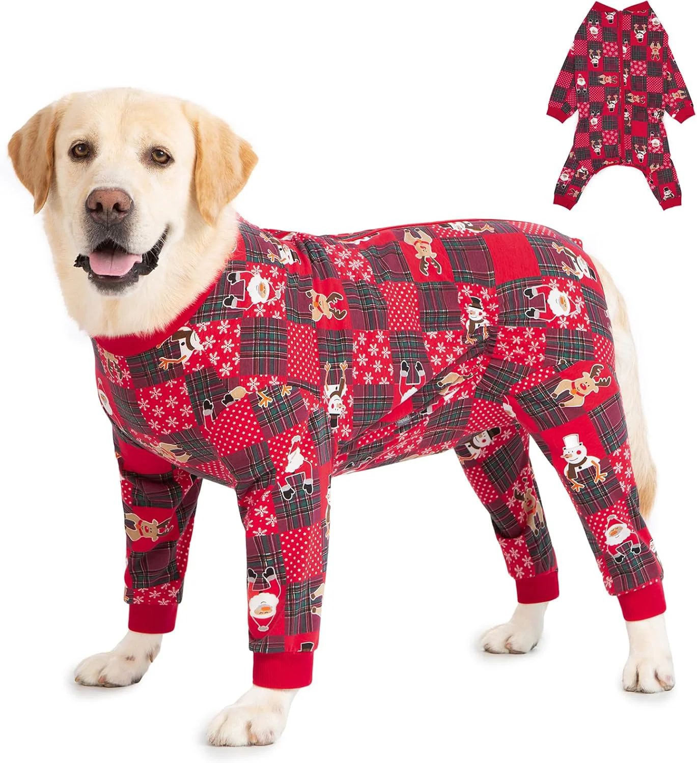 Artisan Yeapeeto Dog Onesie Surgery Recovery Suit for Large Medium Bodysuit Dogs Pajamas PJS Full Body for Shedding Prevent Licking Wound Protection Cone … Xmas Red 7X-Large Pack of 1 Recyclable