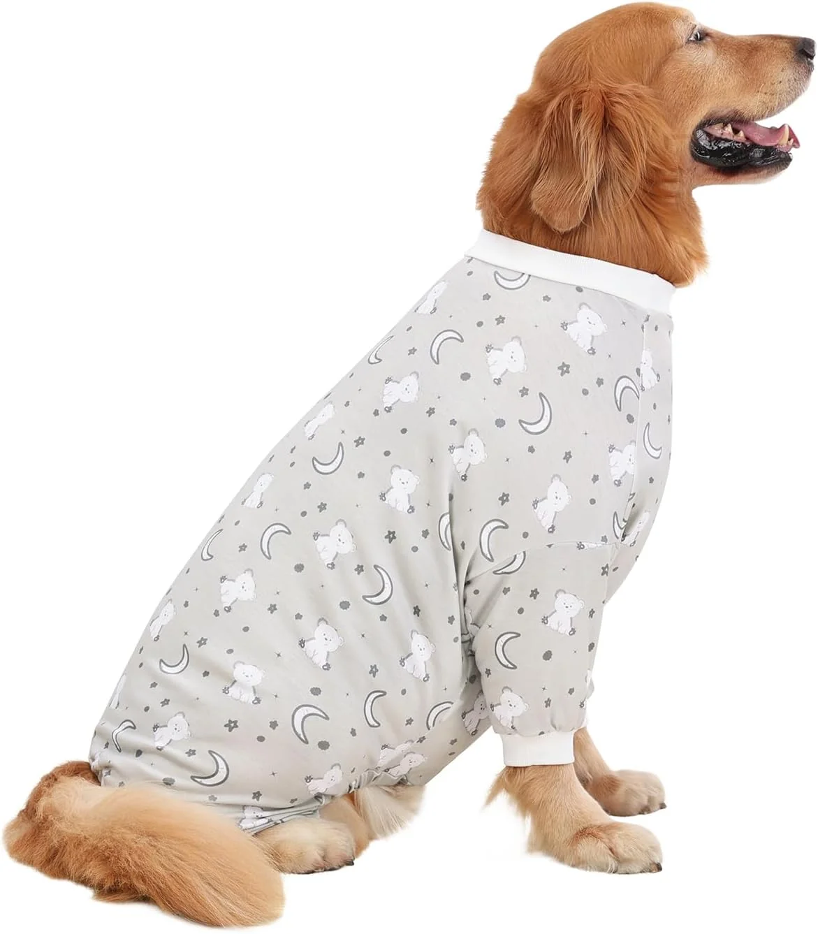 Secure HDE Dog Pajamas One Piece Jammies Jumpsuit Pet Clothes Outfit Stretchy Lightweight Comfy Shirt Pjs for M-3XL Dogs Goodnight Polar Bears - 2XL Relaxed