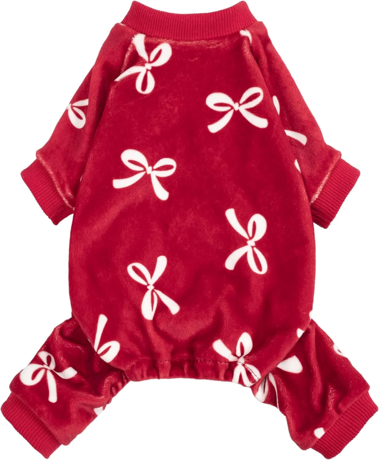Artisan Fitwarm Bowknot Dog Pajamas Warm Clothes for Small Dogs Girl Fleece Pet Onesie with Feet Burgundy Red White Large Proven