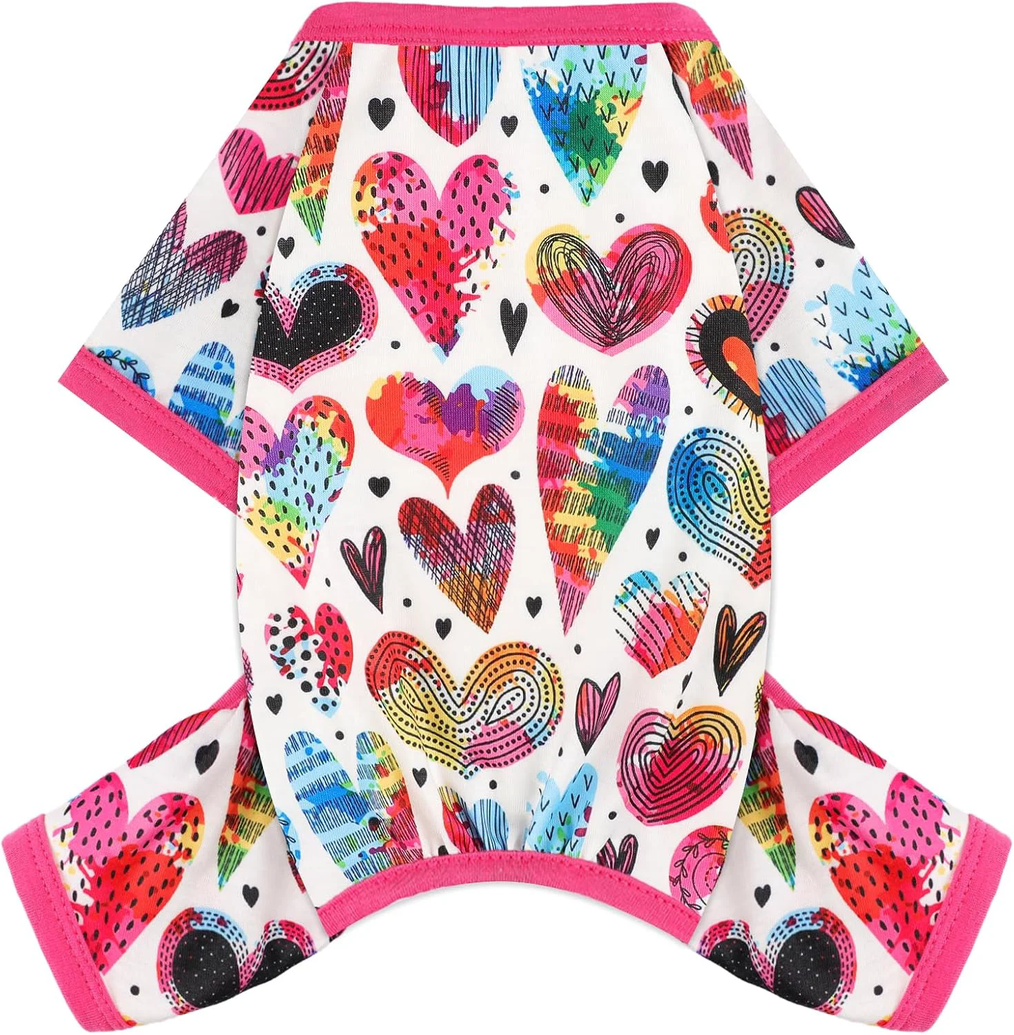 Selected Dog Pajamas Small Sized Dogs Stretchable Summer Dog Clothes Pjs 4 Legs Girl Boy Cute Soft Puppy Outfits Doggie Cat Jammies Jumpsuit Sleeper for Pet Love Heart X-Small Effective