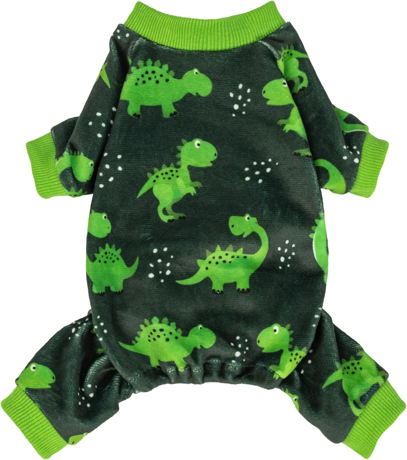 Verified Fitwarm Dinosaur Dog Fleece Pajamas Warm Clothes for Small Dogs Boy Cozy Pet Onesie with Feet Dark Green Bright Green XS Exclusive