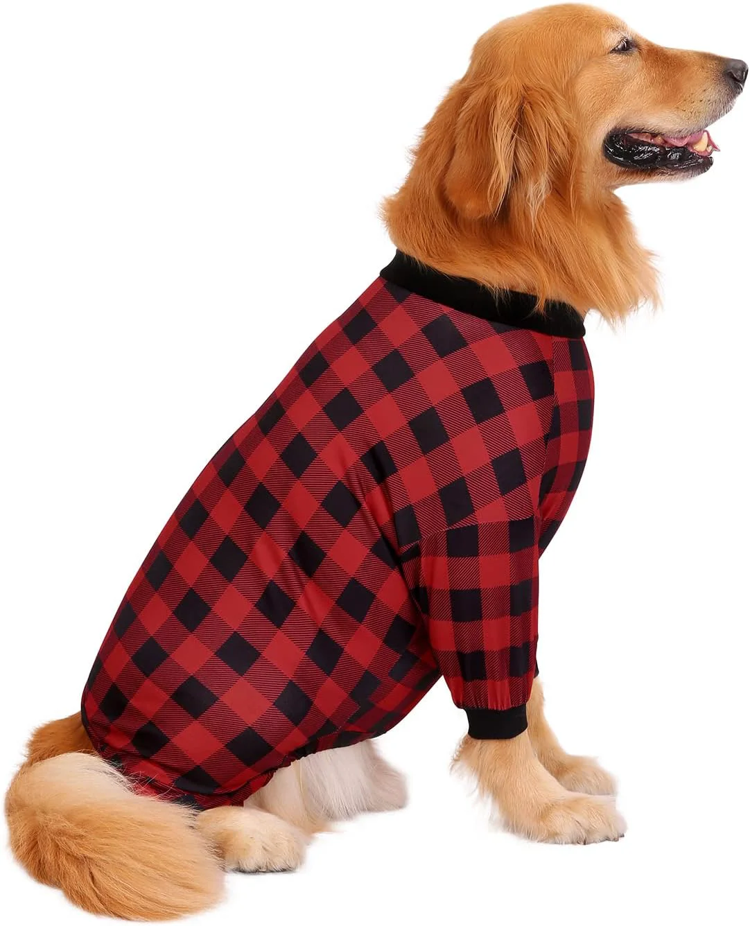 World-Class HDE Dog Pajamas One Piece Jammies Jumpsuit Pet Clothes Outfit Stretchy Lightweight Comfy Shirt Pjs for M-3XL Dogs Buffalo Plaid - 3XL Carefully Designed
