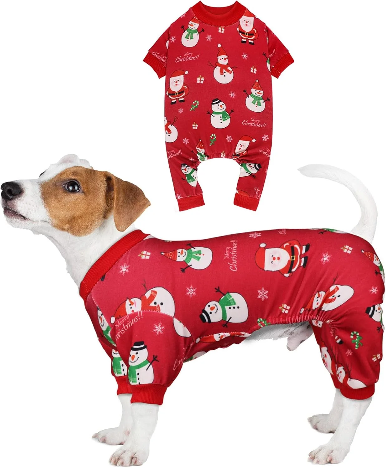 Selected Dog Christmas Pajamas Snowman Pet Clothes Costumes Pjs Stretchy Funny Pet Costumes Outfit Dog Pajamas for Medium Dogs M Pure