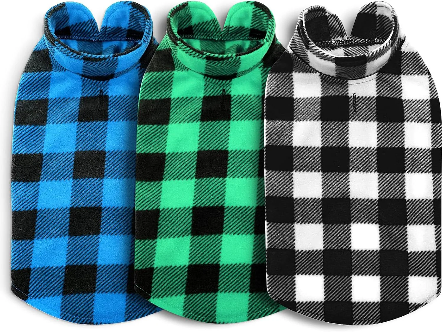 Fine ASENKU Plaid Dog Fleece Vest Pack Soft Warm Winter Coat Jacket Pet Clothes for Small Medium Dogs Fashionable