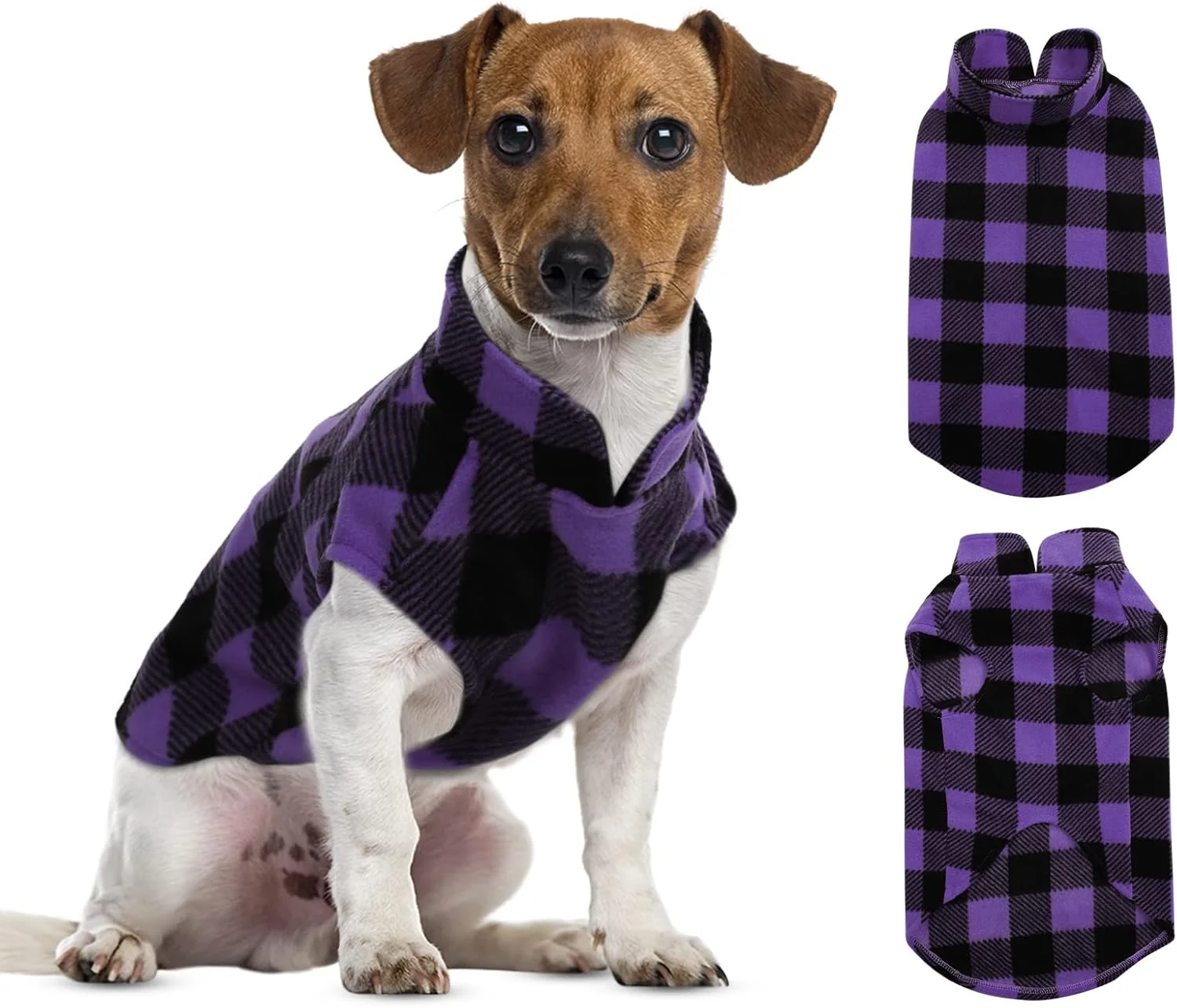 Enhanced Asenku Plaid Dog Fleece Vest - Soft Comfortable Pet Pajamas with Warm Winter Coat Jacket for Small Medium Dogs Quality