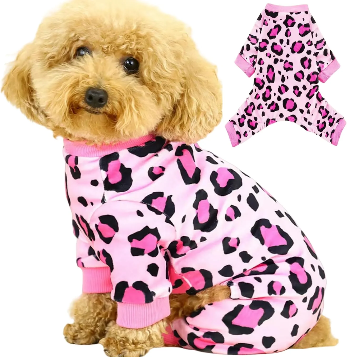 Contemporary Vet- Dog Pajamas Onesie for Medium Large Dog Clothes - Lightweight Soft Stretchy Puppy Outfits - Hypoallergenic Comfort Anxiety-Reducing Pink XXX-L