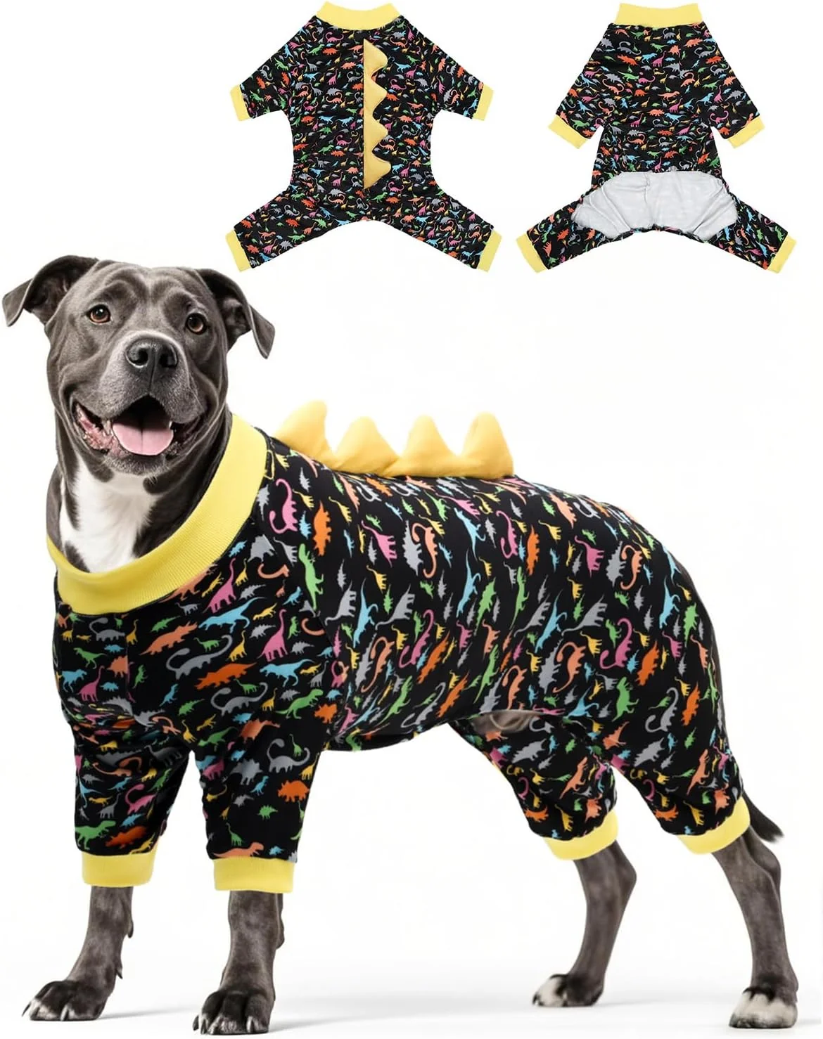 Carefully Designed CuteBone Dinosaur Costume Dog Pajamas Stretchy Spandex Crystal Velvet Sleepwear Coat for Small Dogs Soft Warm Pet Outfit Clothes for Cold Weather Cozy Pullover Design COSP01XXL Excellent