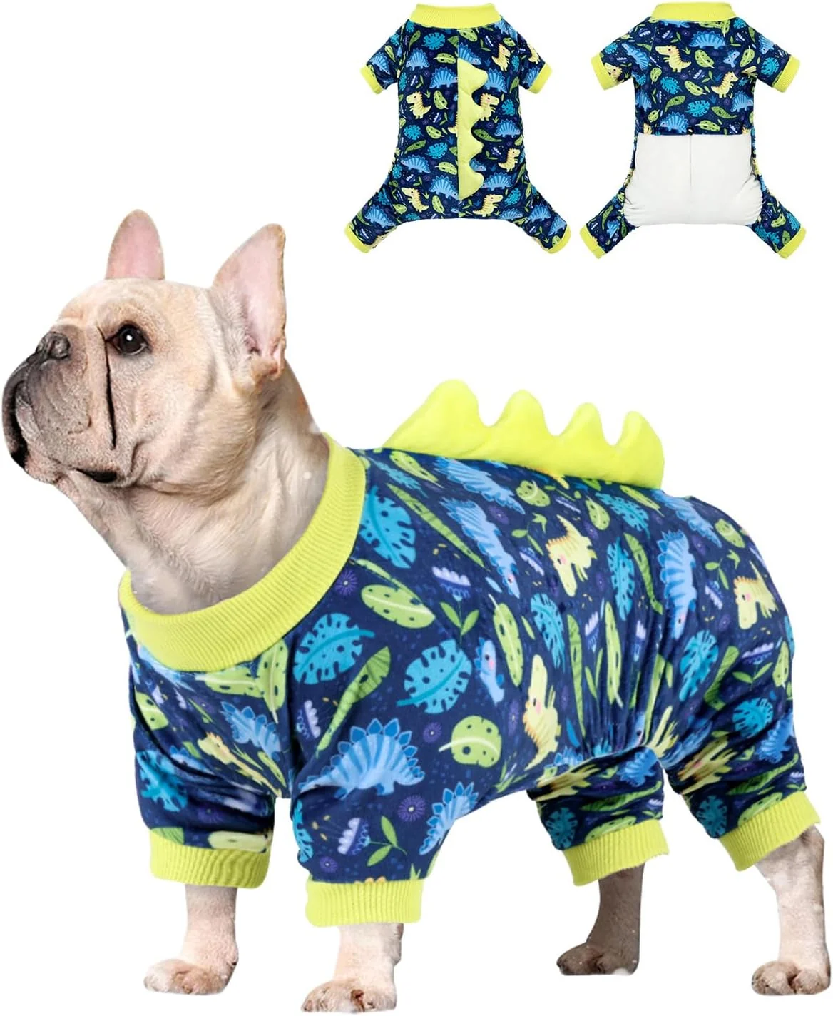 Secure CuteBone Dinosaur Costume Dog Pajamas Stretchy Spandex Crystal Velvet Sleepwear Coat for Small Dogs Soft Warm Pet Outfit Clothes for Cold Weather Cozy Pullover Design COSP10S Minimalist