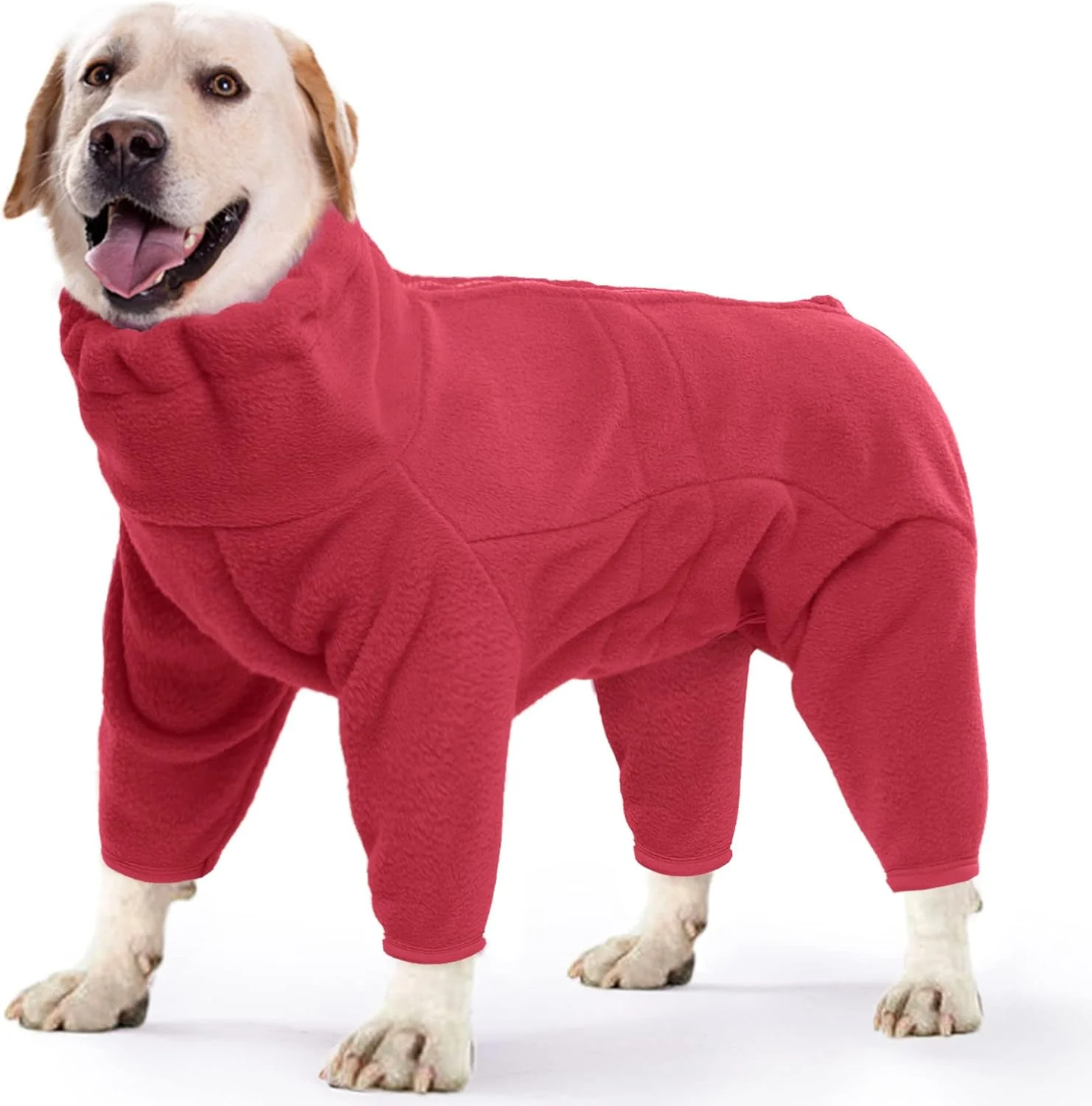 High-End ROZKITCH Dog Fleece Pullover Pet Windproof Warm Cold Weather Jacket Vest Cozy Jumpsuit Apparel Outfit Clothes for Small Medium Large Dog Walking Hiking Sleep Red L High-Grade