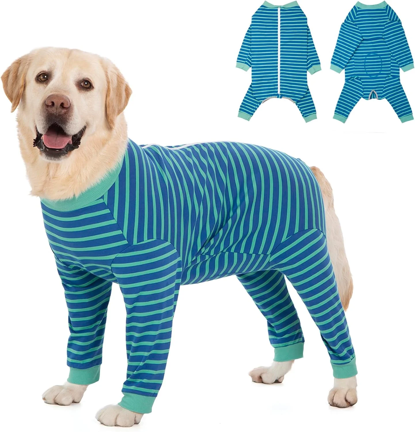 Efficient Yeapeeto Dog Onesie Surgery Recovery Suit for Large Medium Bodysuit Dogs Pajamas PJS Full Body for Shedding Prevent Licking Wound Protection Cone … Blue Green 3XL Original