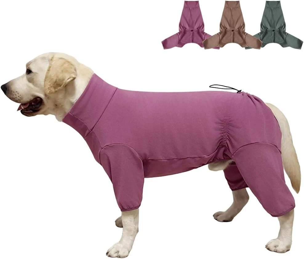 Durable Dog Pyjamas PJS Sweater Clothes and Home Clothing Suitable for Medium to Large Breeds of Dogs Dog Neutering Suits Extra-Large Stretch Fabric Four-Legged Clothes Thickened Red 2XL Advanced