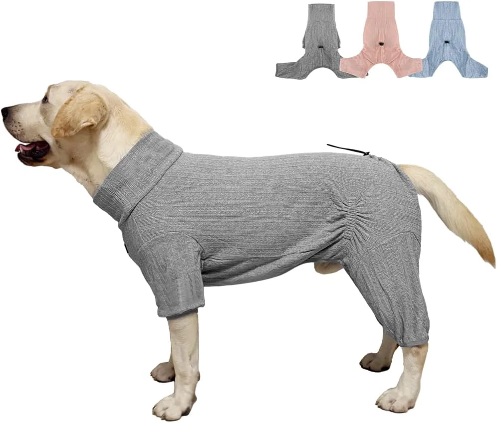 Eco-Friendly Dog Pyjamas PJS Sweater Clothing and Loungewear Suitable for Medium to Large Breeds of Dogs Neutering Suits Extra-Large Stretch Fabric Four-Legged Dogs Clothes Pyjamas Sweater Gray 2XL Classic