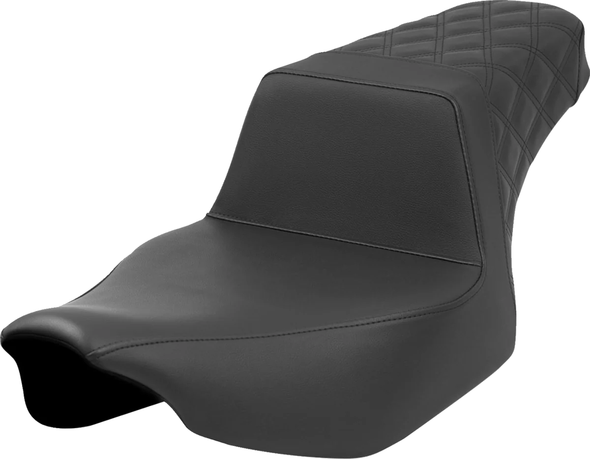 Easy-to-Use SADDLEMEN Step-Up Seat - Rear Lattice Stitch - Black - Extended Reach - Street Glide Road Glide 823-07E-173 Natural