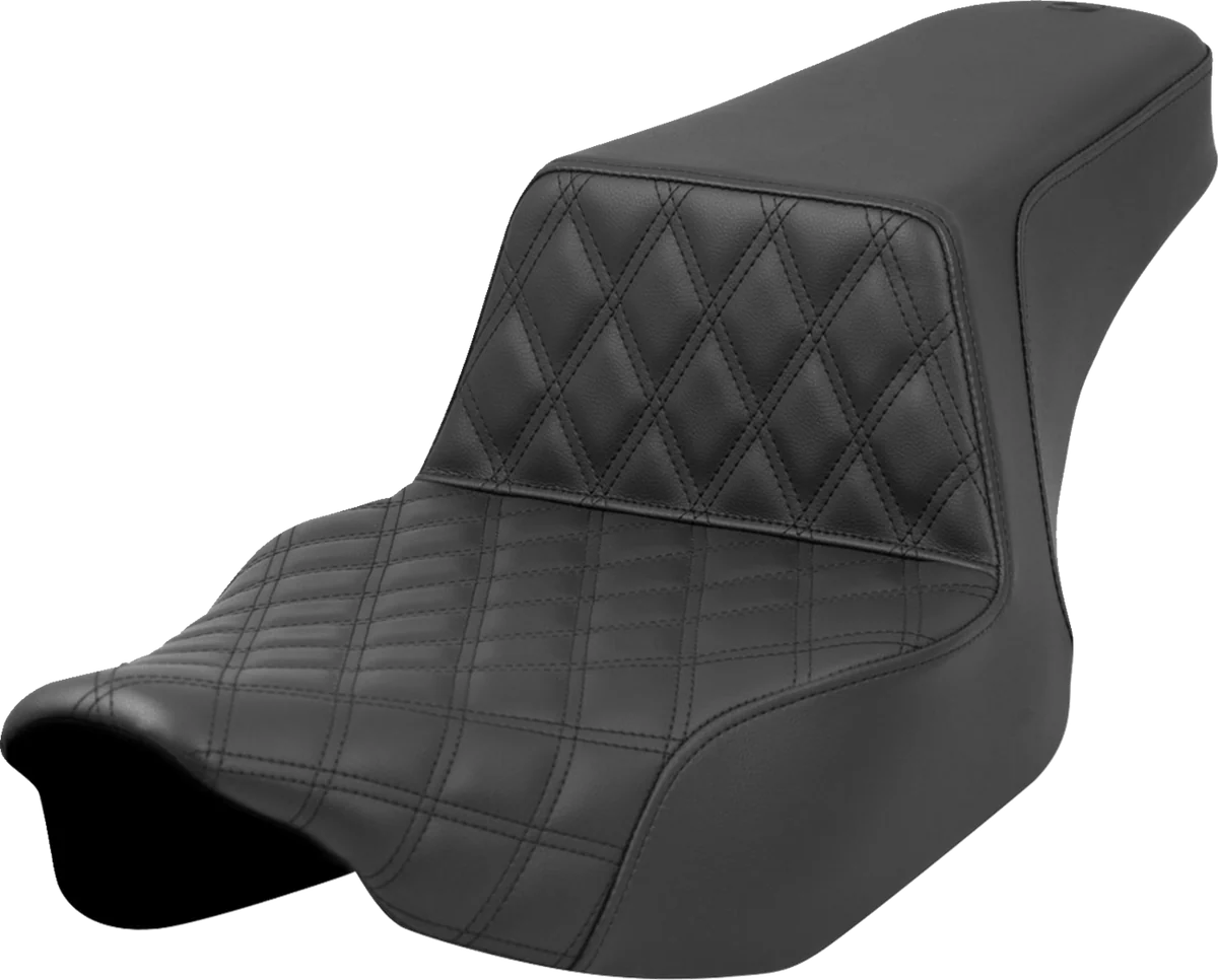 Luxury SADDLEMEN Step-Up Seat - Front Lattice Stitch - Black - Extended Reach - Street Glide Road Glide 823-07E-172 Efficient