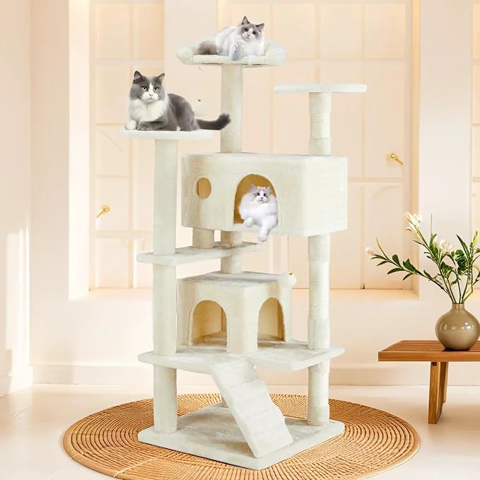 Elite Sweetcrispy 54 Inch Cat Tree Tower Indoor Cat Condo Dependable