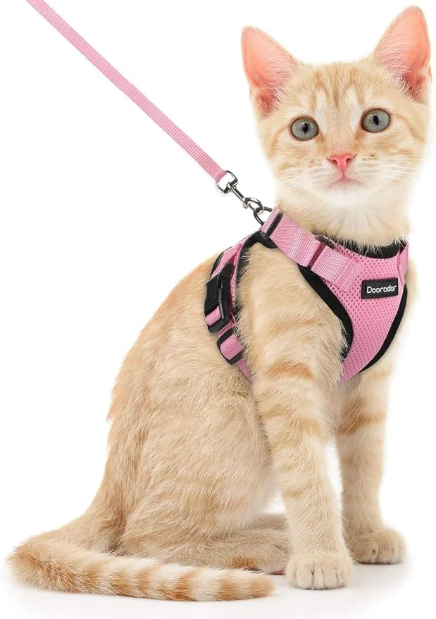World-Class Dooradar Cat Harness and Leash Set Escape Proof Safe Adjustable Kitten Vest Smooth